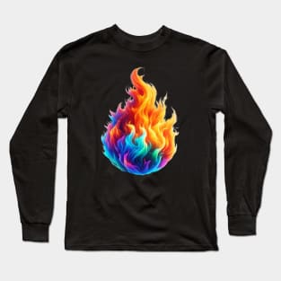 Blue Burn, Colour Fire Long Sleeve T-Shirt